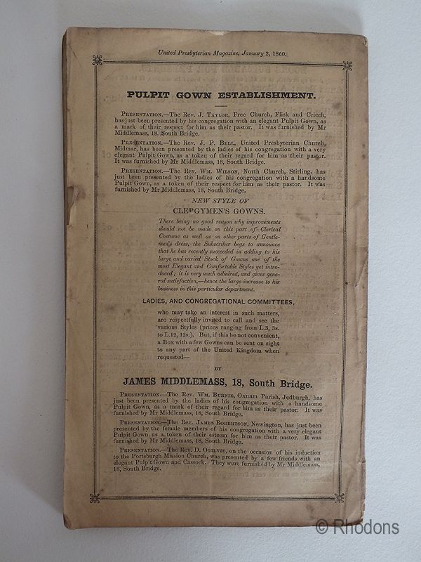 The United Presbyterian Magazine January 1860 