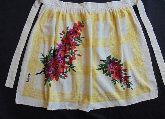 Vintage Christy Terry Towelling Apron, Circa 1960s