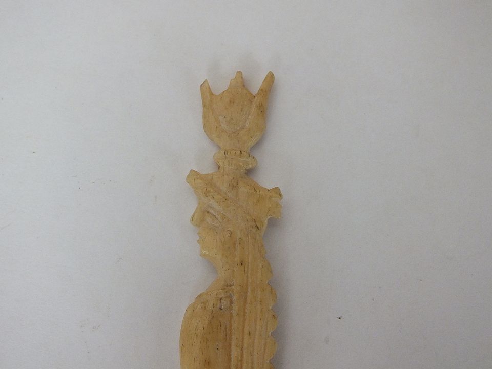 Figural Carved Bone Spoon