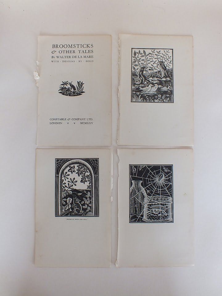 Woodcut Prints By Bold From Broomsticks & Other Tales by Walter De La Mare. 1925. x13 Pieces