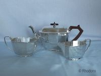 Silverplate Tea Service - Stower and Wragg Sheffield-Art Deco Design