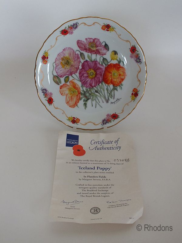 Royal British Legion Collectors Plate, Iceland Poppy In Flanders Fields, M 