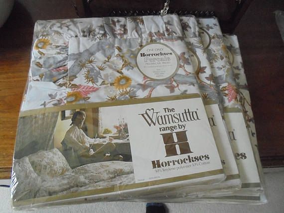 Horrockses Percale Bed Linens Set-Wamsutta Range-Veronica Pattern-Original Sealed Packaging