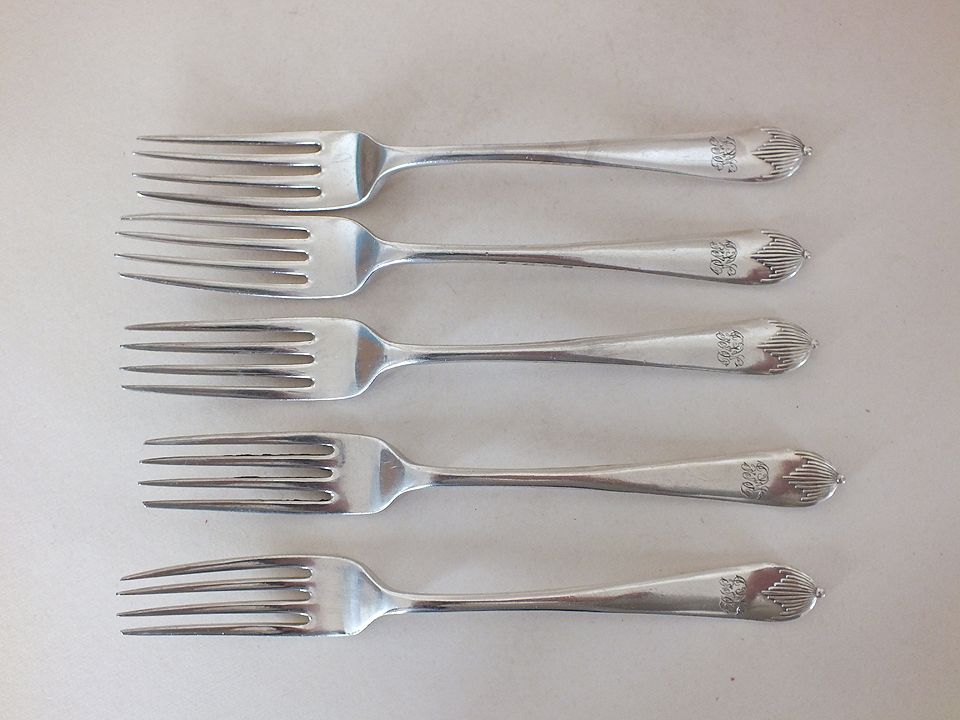 Dessert Forks, Mappin & Webb Princes Plate, x5 Pieces. Early 1900s