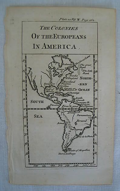 The Colonies of the Europeans In America, 18th Century Map Print