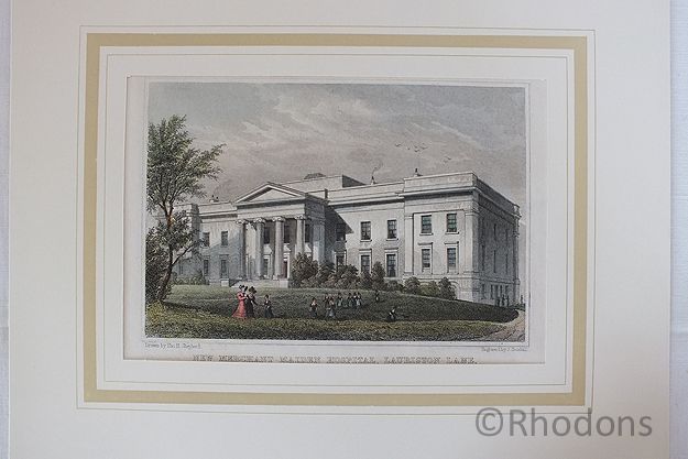 New Merchant Maiden Hospital, Lauriston Lane, Edinburgh. Colour Tinted 19th Century Print.