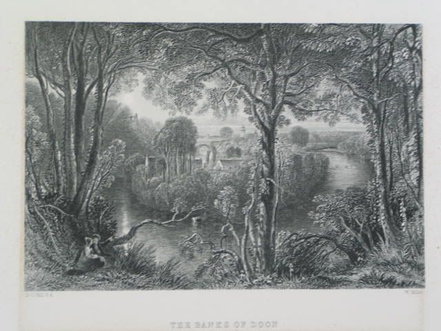 The Banks Of Doon By W Miller, D O Hill S.A. Antique Scottish Landscape Print    