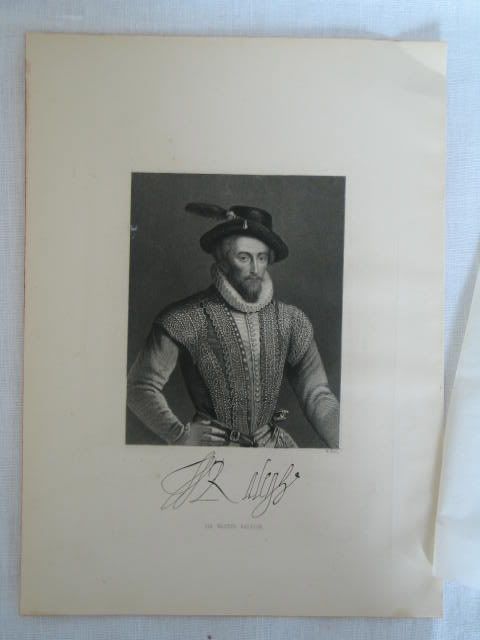 Sir Walter Raleigh Antique Print By W Hall