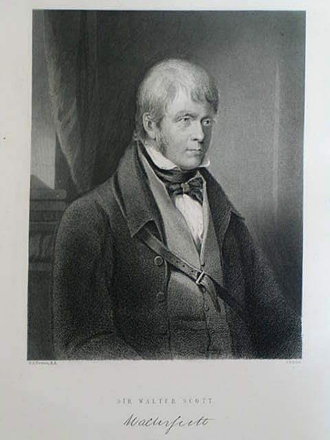 Sir Walter Scott - Antique Print By J B Bird After G S Newton R.A. 