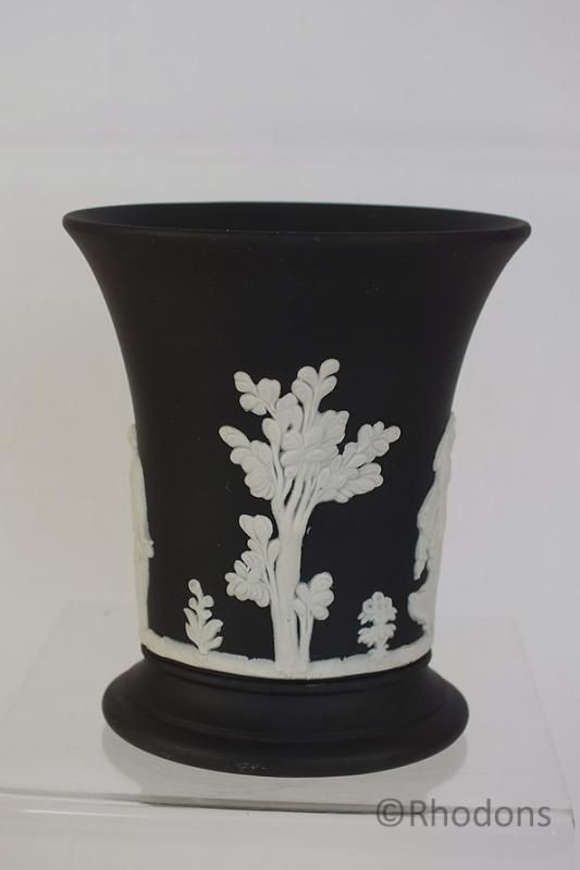 Wedgwood Basalt Black Jasperware Vase 3.75"