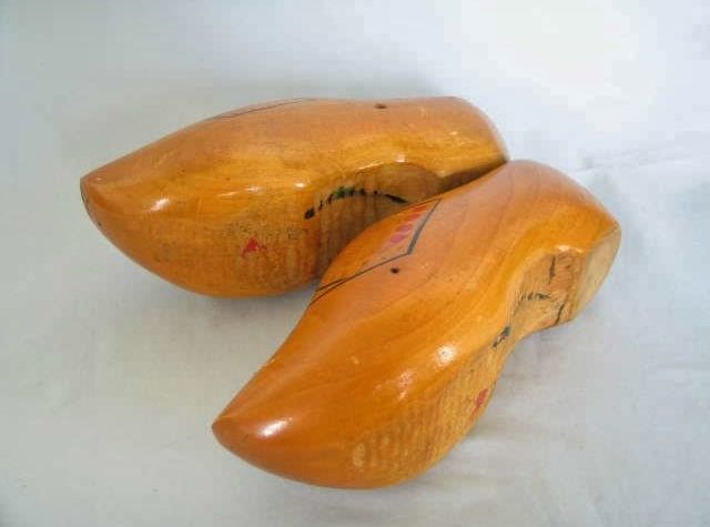 Carved Wooden Clogs-Vintage Folk Art