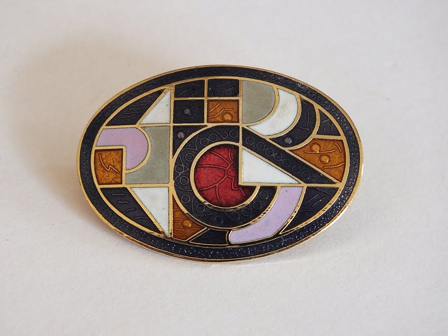Art Deco Style Enamel Pin Brooch