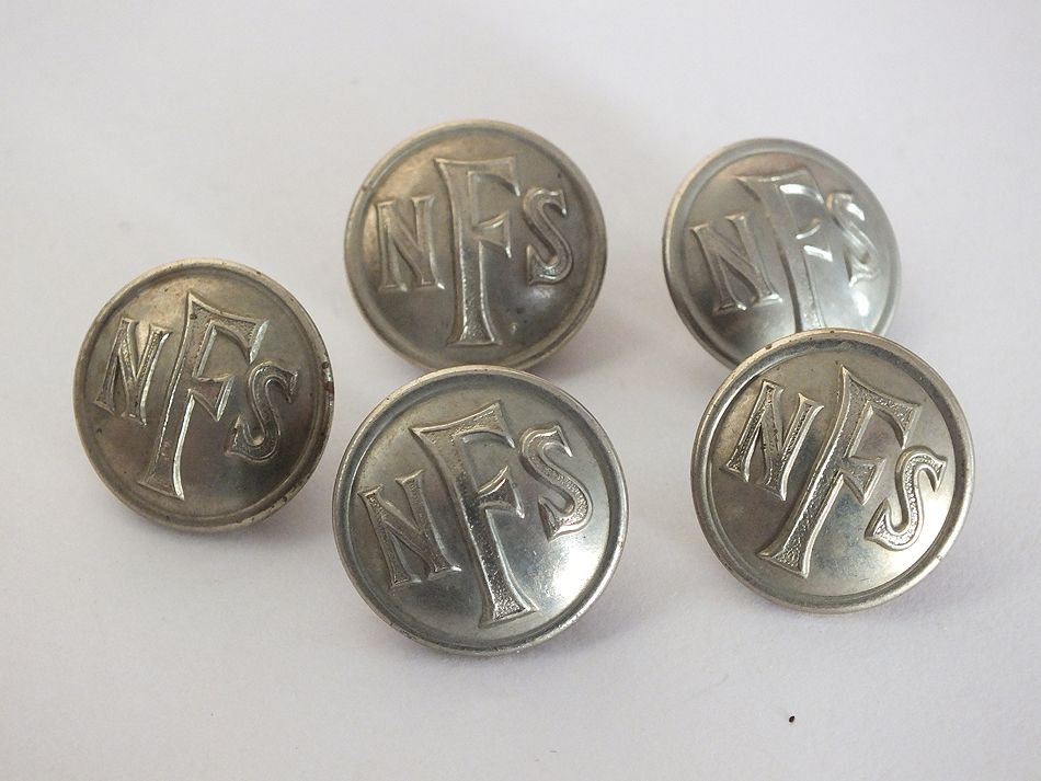 WW2 National Fire Service (NFS) Uniform Buttons.