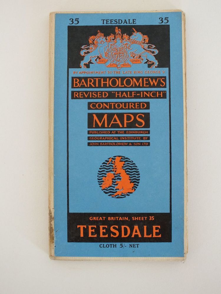 Teesdale North Yorkshire-Bartholomews 1960s Revised Half Inch Contoured Map-Sheet No 35