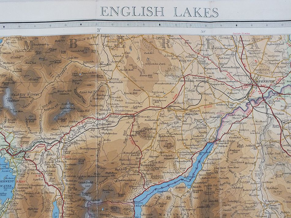 English Lakes-Bartholomews Revised Half Inch Contoured Map-Sheet No 3