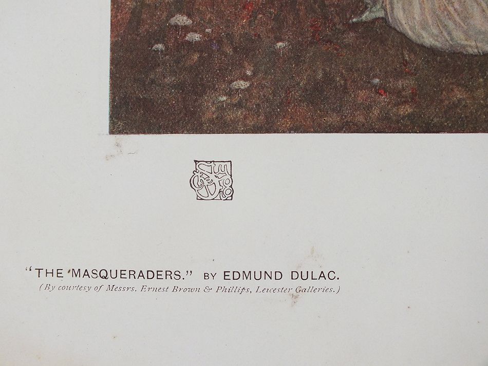 Colour Lithograph Print, The Masqueraders by Edmund Dulac