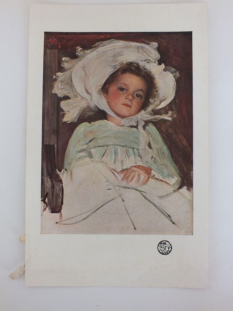 Early 1900s  Colour Lithograph Print - Portrait Of A Young Girl