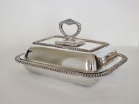Entree Dish / Covered Tureen - Antique Silverplate On Copper