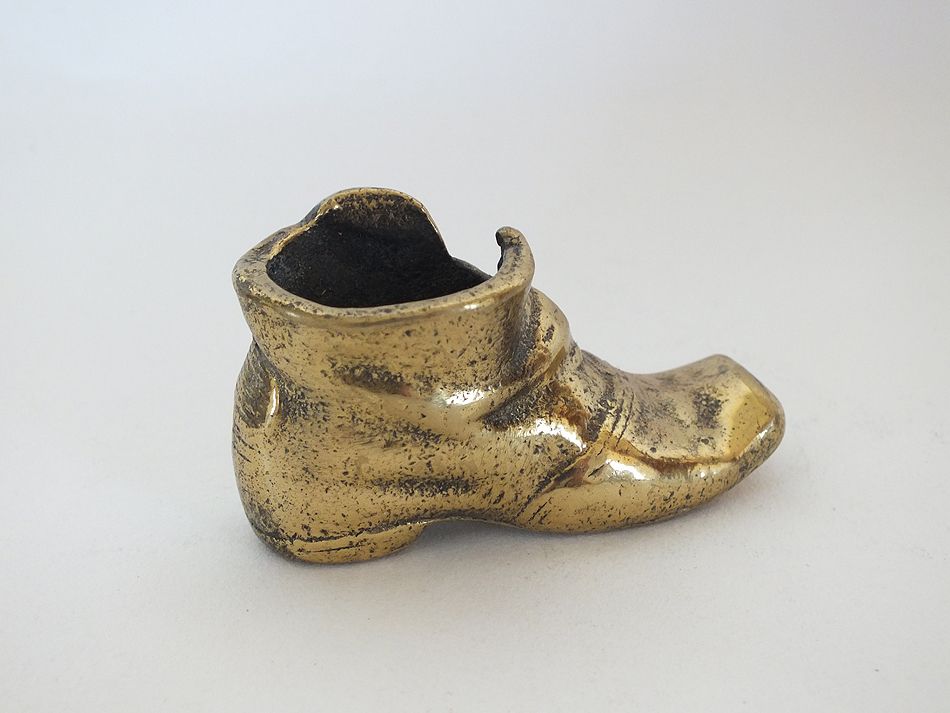 Miniature Brass Boot Paperweight