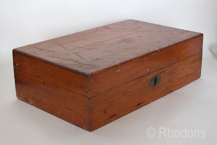 Vintage Pine Work Box, Sewing Box
