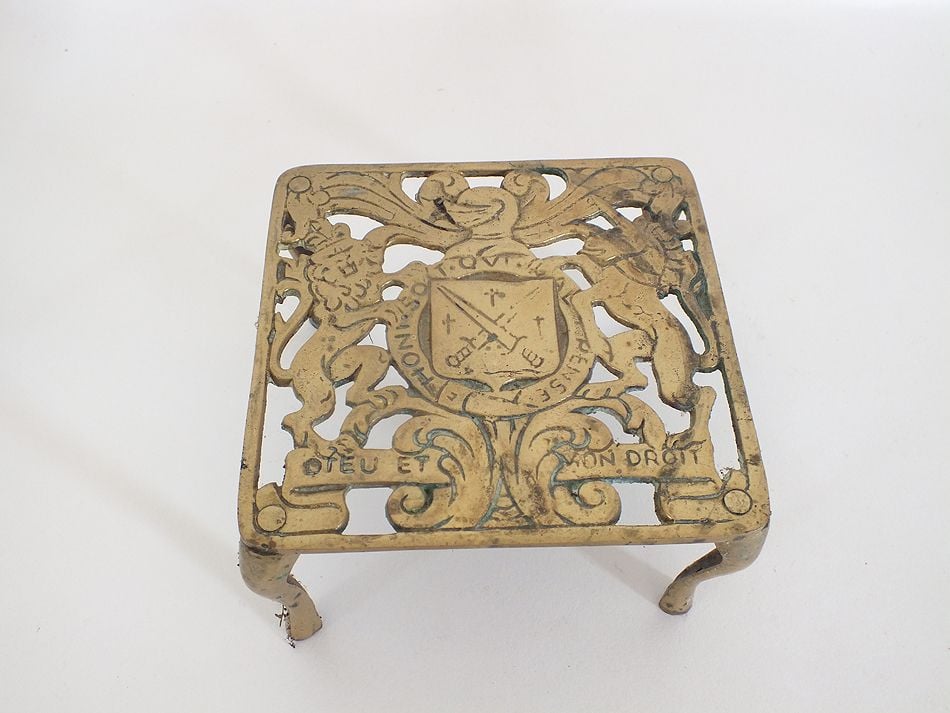 Heraldic Brass Trivet - 5.25