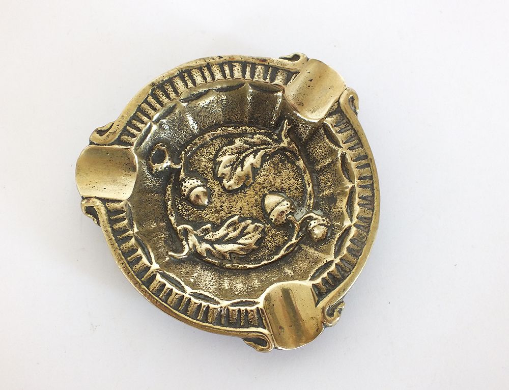 Brass Ashtray, Oak Leaves, Acorns