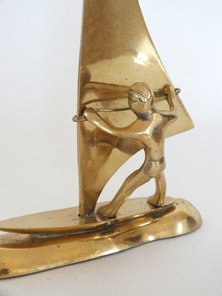 Brass Wind Surfer Figurine