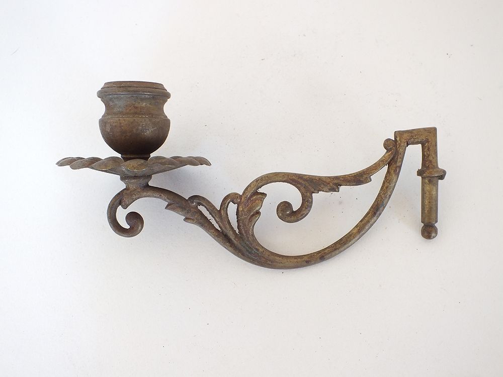 Antique Wall Sconce or Piano Sconce, Salvaged Candle Holder