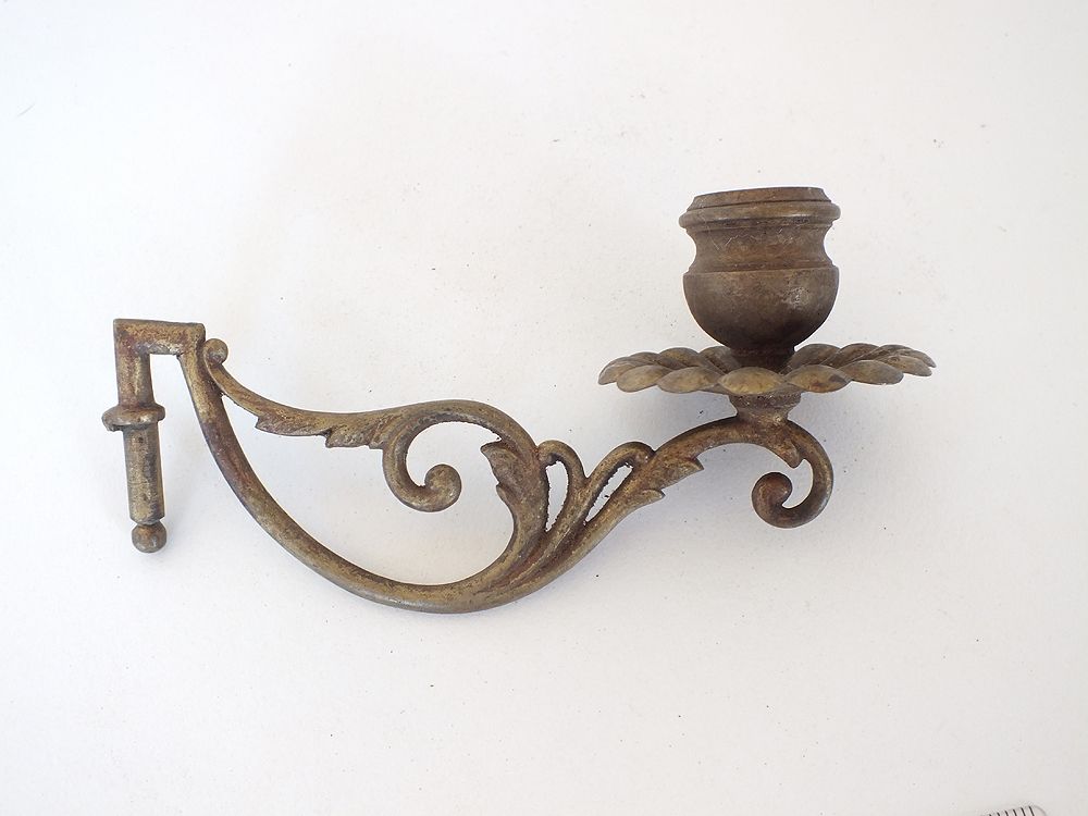 Antique Wall Sconce or Piano Sconce, Salvaged Candle Holder