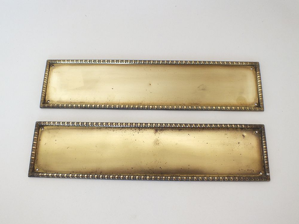 Vintage Brass Door Push, Finger Plates