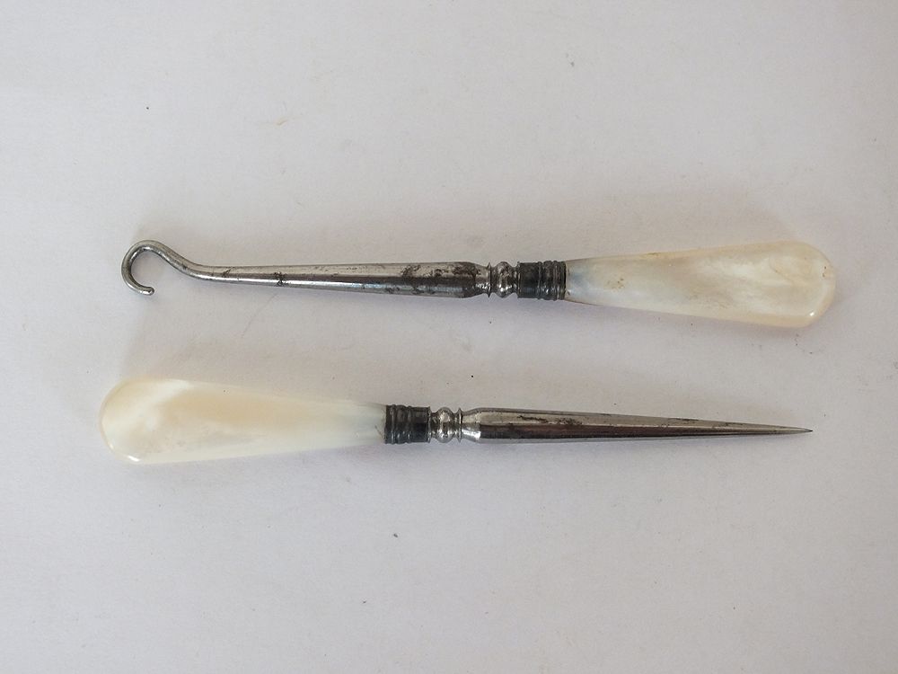 Mother of Pearl Crochet Sewing Hook and Stiletto