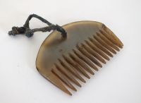 Carved Cow Horn Comb - Rustic