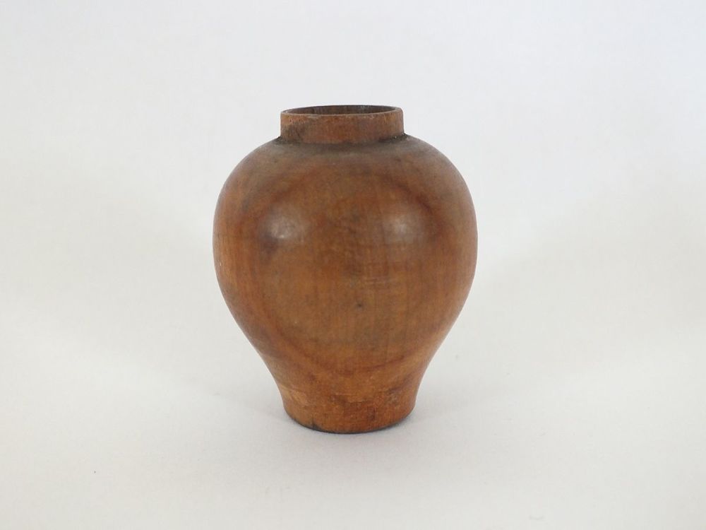 Miniature Turned Wood Pot / Water Jar