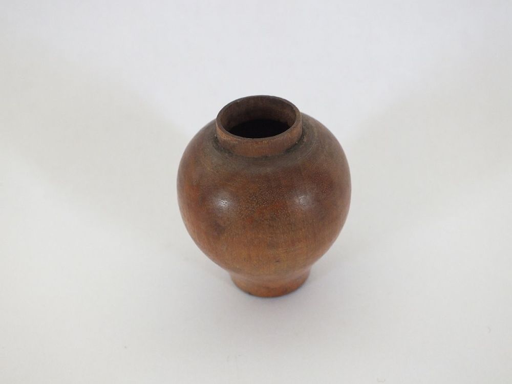 Miniature Turned Wood Pot / Water Jar 