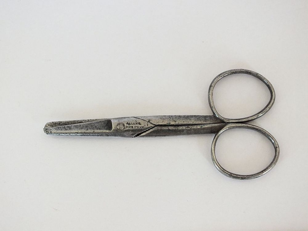 Allen & Hanburys Baby Childs Steel Manicure Scissors -Early 1900s Vintage
