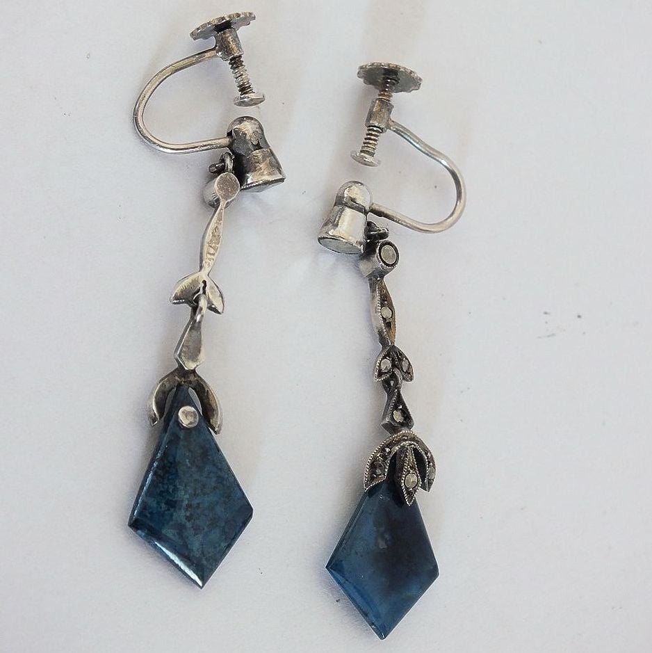 Coral Screwback Drop Earrings
