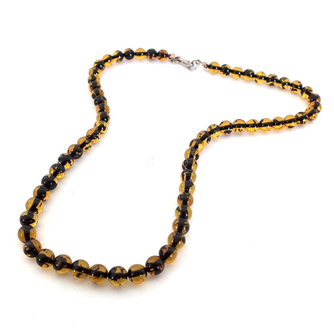 Amber Coloured Bead Necklace