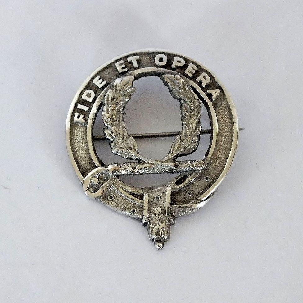 Scottish Clan MacArthur Plaid, Shawl, Pin Brooch