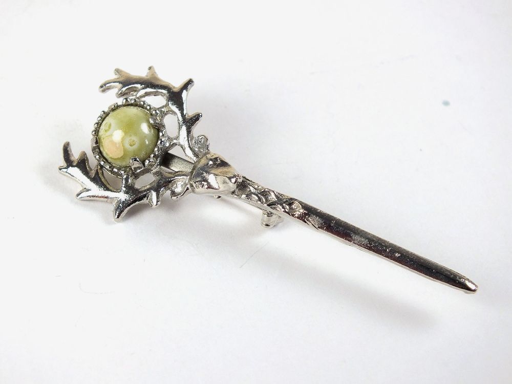 Scottish Stag Head Pin Brooch, Jacobite Jewellery