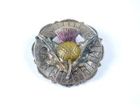 Scottish Thistle Plaid Pin Brooch