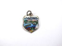 Cala Ratjada, Mallorca-Travel Shield Bracelet Charm-1960s Vintage