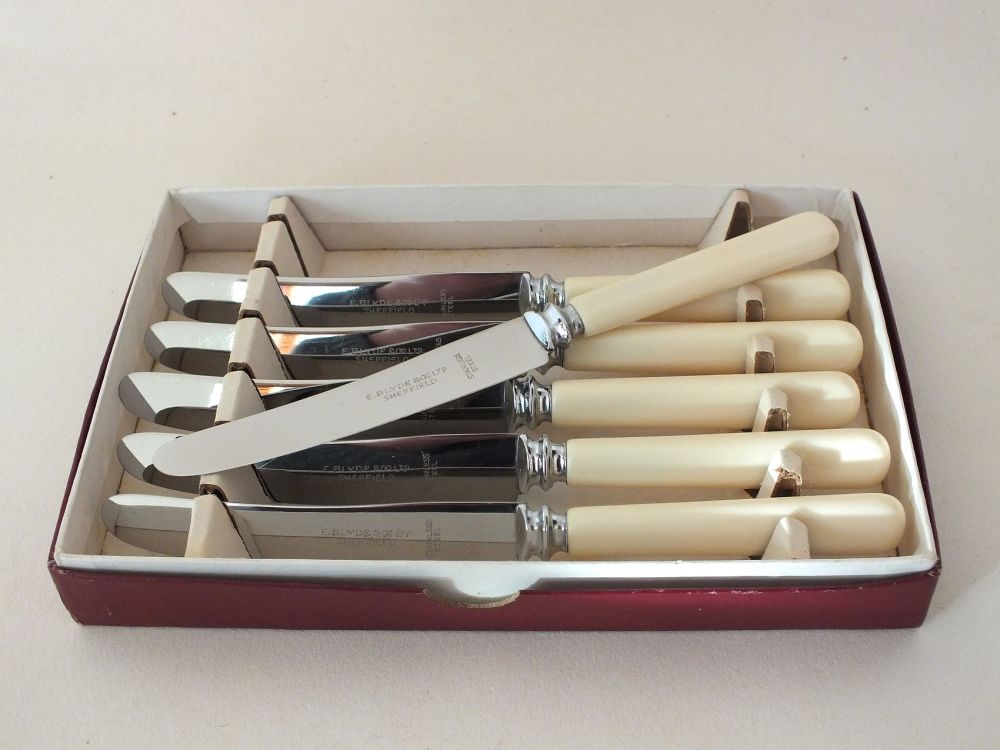 Boxed Set of 6 E Blyde & Co Ltd Tea Knives