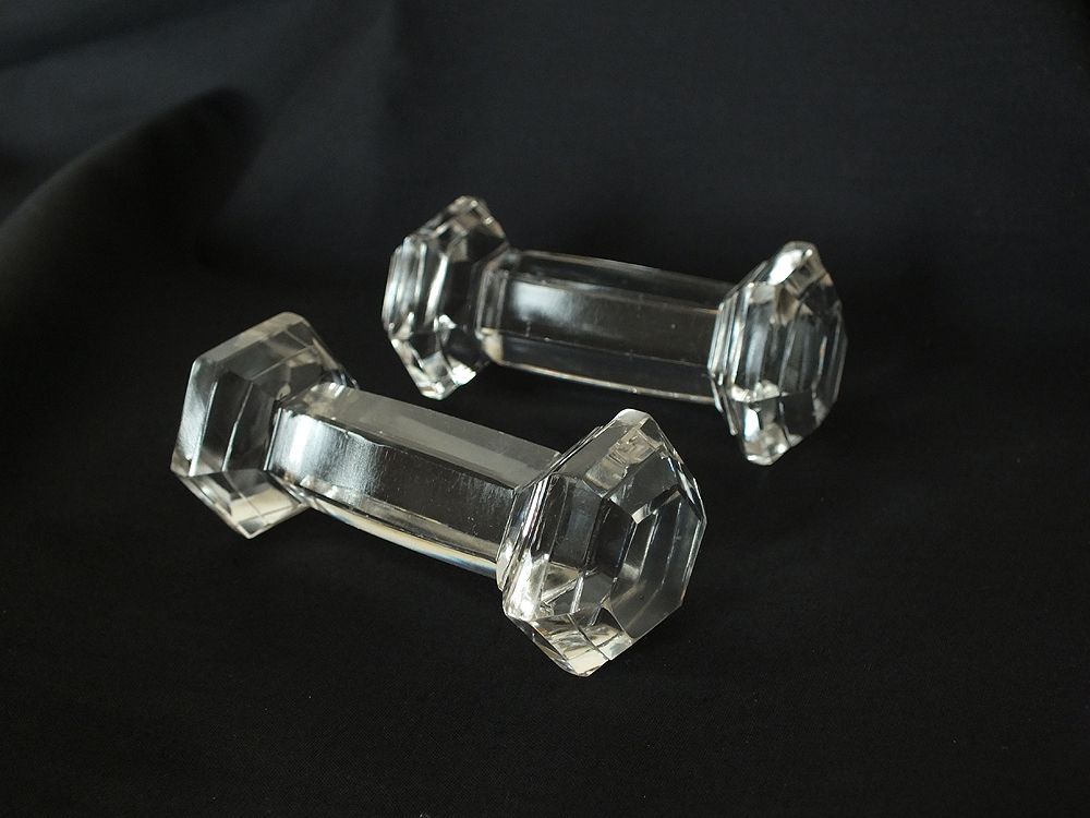 Glass Cutlery Rests, Stands, Traditional Barbell Design