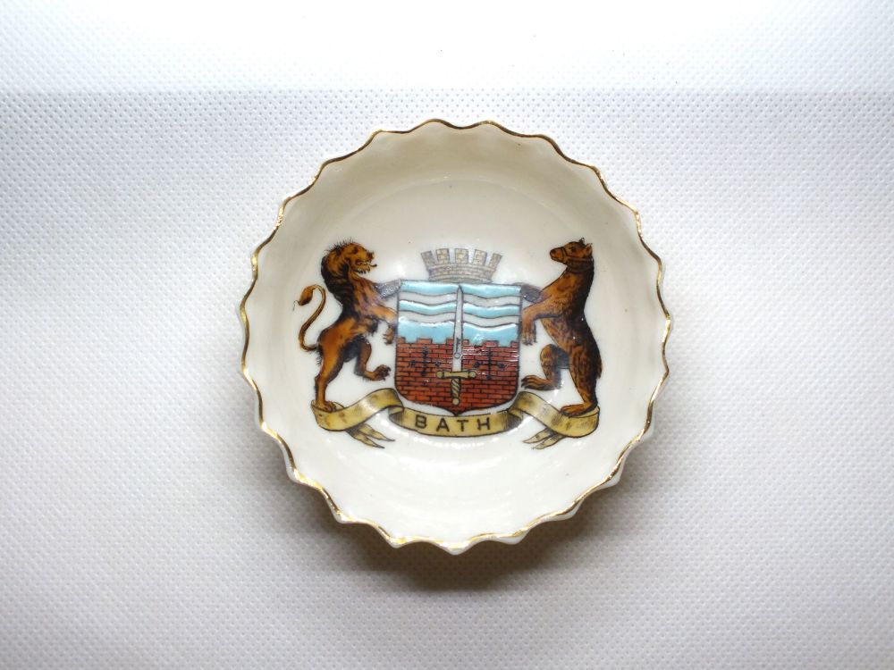 Goss Crested China Pin Dish With Arms Of Bath