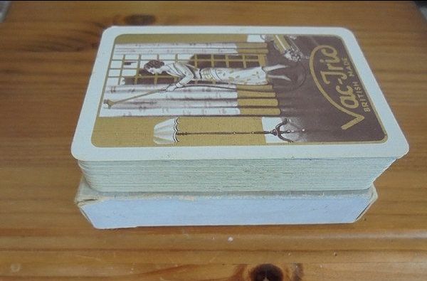Bridge Playing Cards By Alf Cooke. Advertising Vac-Tric Vacuum Cleaner, Boxed - Early / Mid 20th Century Vintage.