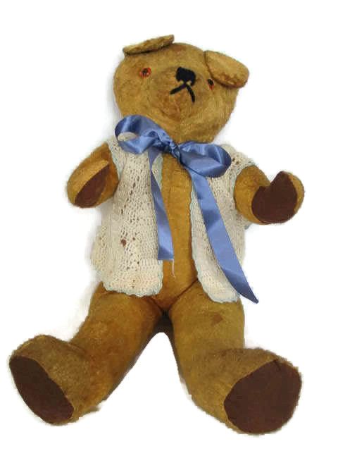 Vintage Teddy Bear, Golden Silk Plush, Huge