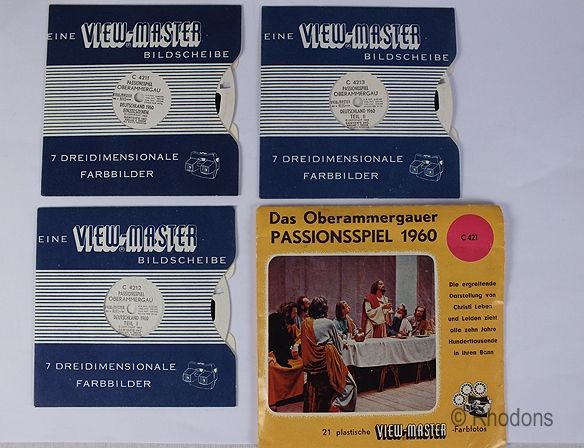 Sawyers Viewmaster 1960 Oberammergau Passion Play - 3 Reel Set, C421 German Edition
