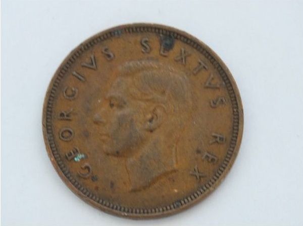 1948 King George VI South Africa Copper 1d Penny Coin