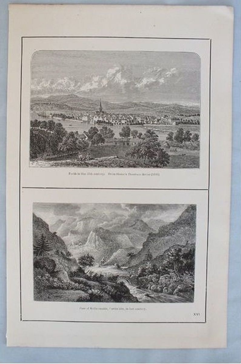 Pass Of Killiecrankie Perthshire. Antique Scottish Landscape Print. Circa 1