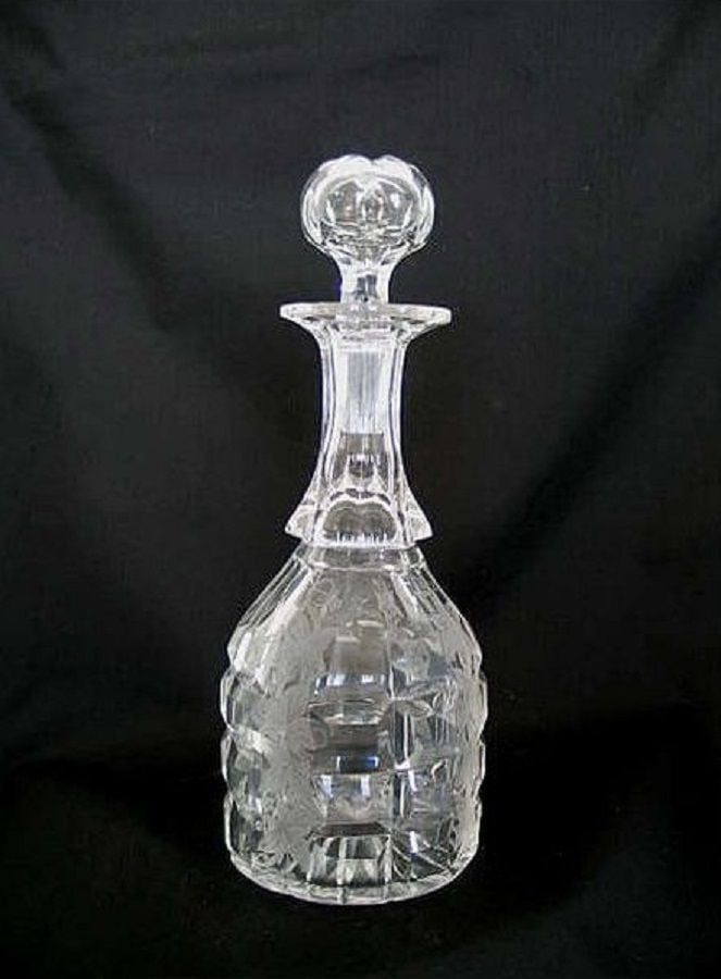 Antique Cut Glass Spirits Decanter